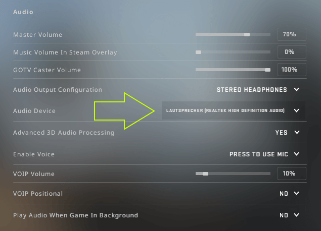 Setup Multiple Sound Devices in CS:GO 