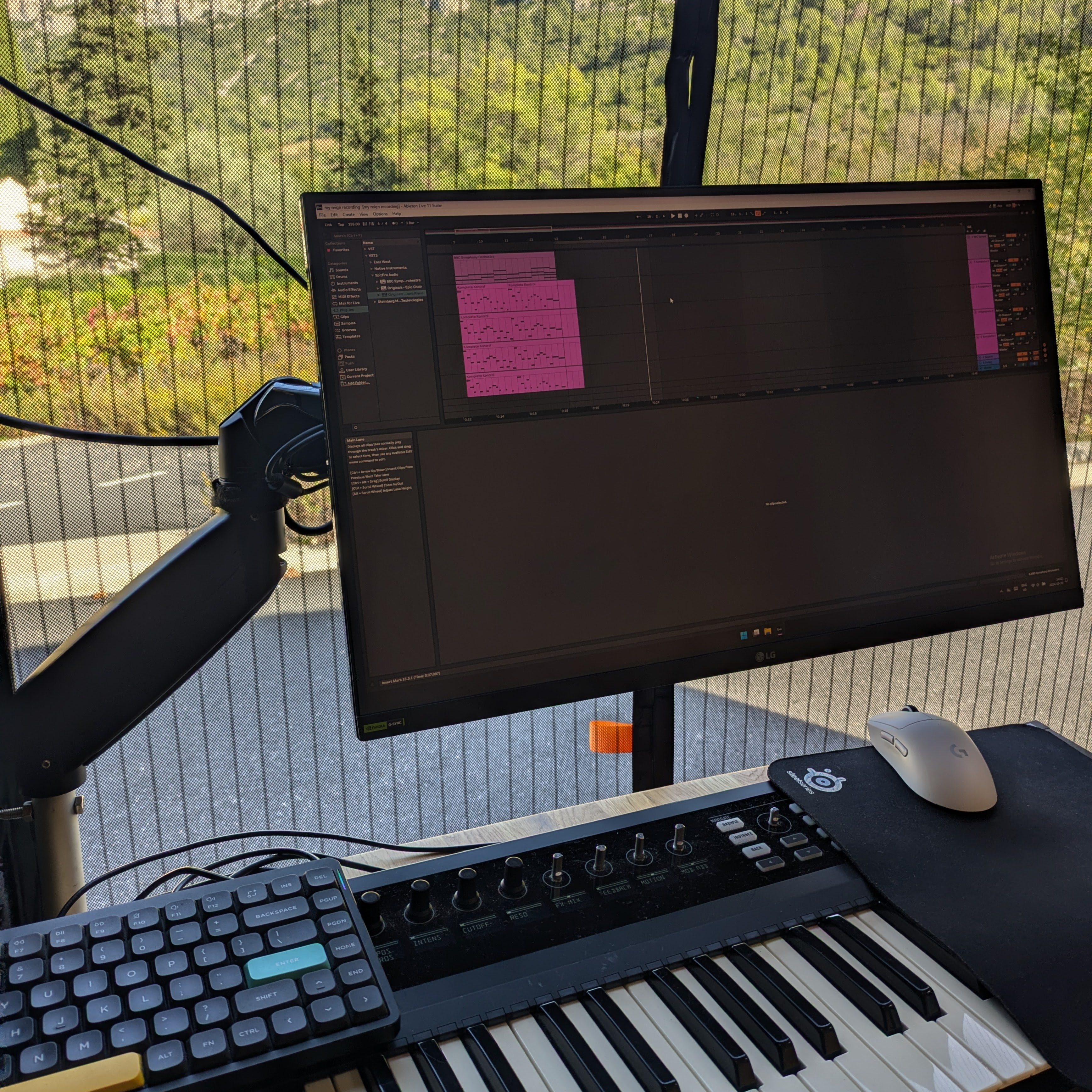 Making piano music in the van