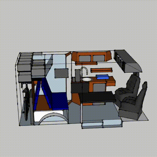 SketchUp model of the van build